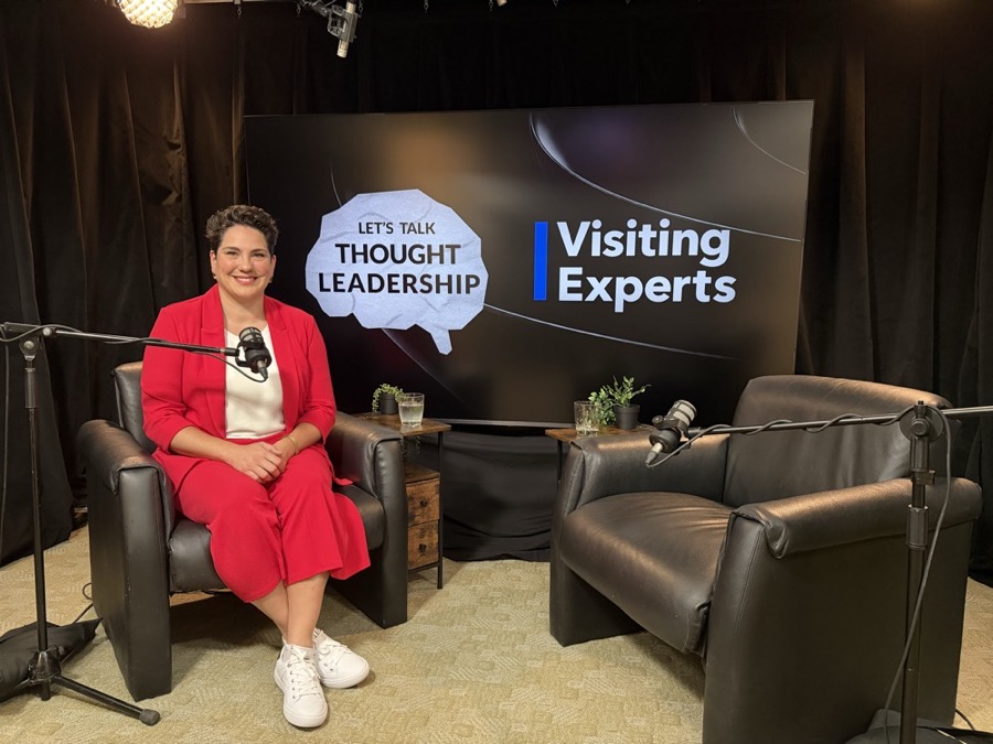 Corporate interview set for a thought leadership series